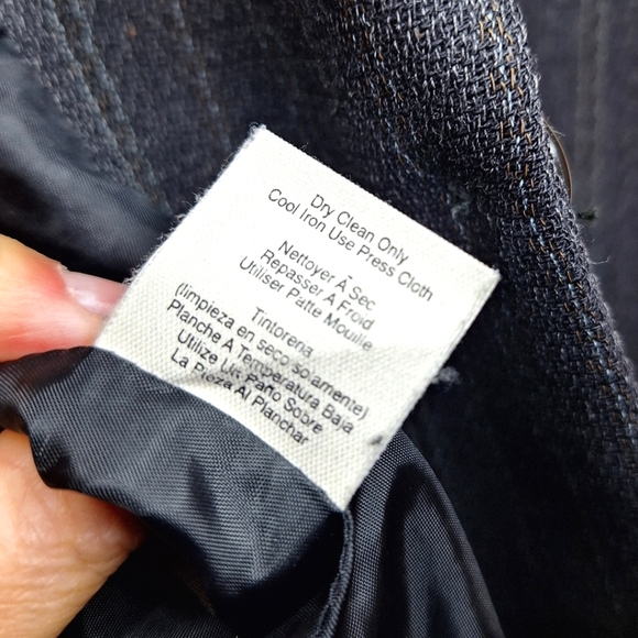 Vintage DKNY 90s 100% wool women's  charcoal grey oversized power suit blazer - Picture 6 of 8